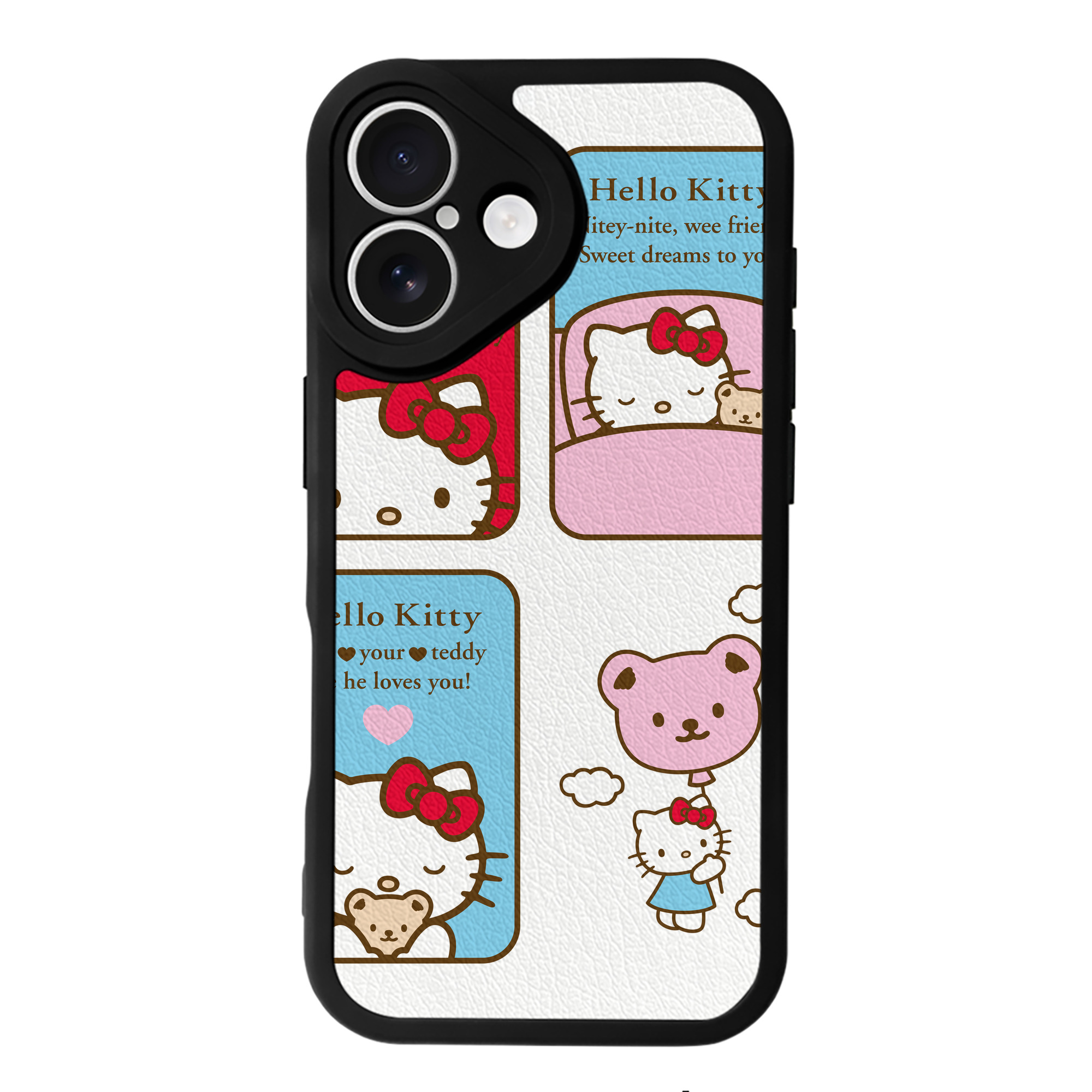 （画像用） Hello Kitty ハローキティ 【iPhone 16シリーズ対応】シリコンスマホケース（レザー調） 材質：シリコン